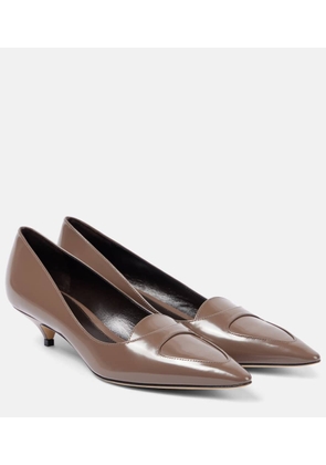 The Row Viv leather loafer pumps