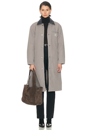 Carhartt WIP Webster Coat in Yosemite & Graphite - Grey. Size L (also in M, S, XS).