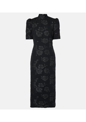 Rotate Jacquard midi dress