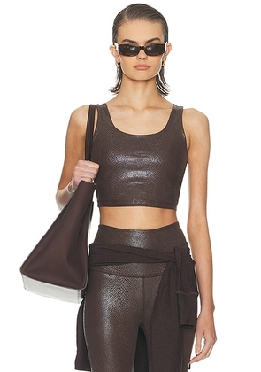 Beyond Yoga PowerShine Sport + Street Cropped Tank in Viper Espresso - Chocolate. Size L (also in M, XS).