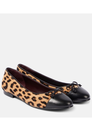 Tory Burch Leopard-print calf hair and leather ballet flats