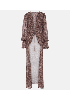 Bananhot Leopard-print beach cover-up