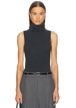 EAVES Makena Sleeveless Turtleneck in Charcoal - Charcoal. Size L (also in M, S, XL, XS).