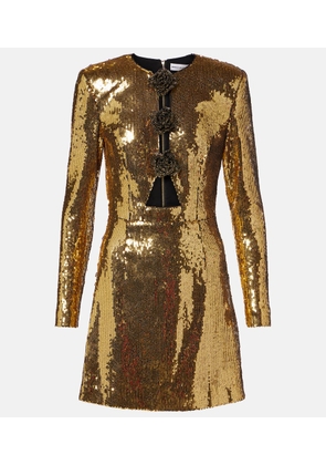 Rebecca Vallance Gloria floral-applique sequined minidress