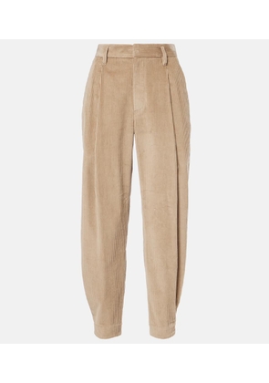 Brunello Cucinelli High-rise cotton cropped pants