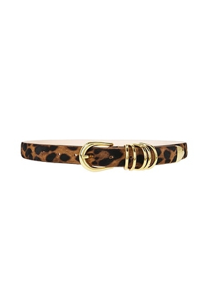 DEHANCHE Hollyhock Animal Belt in Dark Jaguar & Gold - Brown. Size L (also in M, S).
