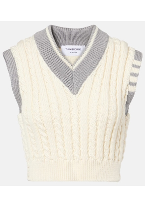 Thom Browne Cropped cable-knit wool sweater vest