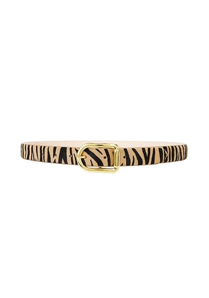 DEHANCHE Mija Animal Belt in Neutral Zebra & Gold - Brown. Size M (also in S, XS).