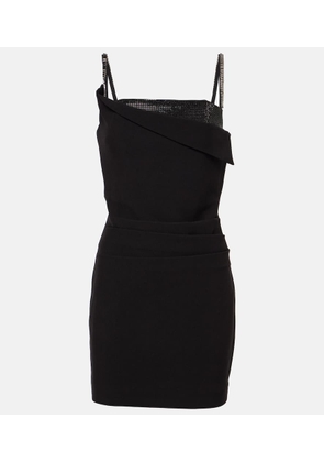 Roland Mouret Crystal-embellished crepe minidress