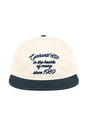 Carhartt WIP Alston Hat in Natural & Deep Lagoon - Beige. Size all.