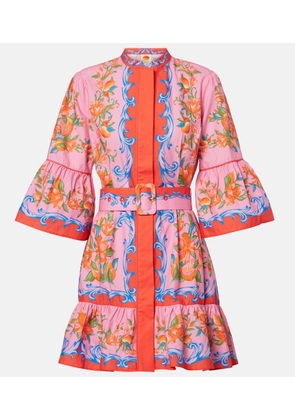 Farm Rio Floral belted cotton minidress