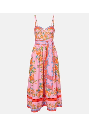 Farm Rio Sicily Flowers cotton midi dress
