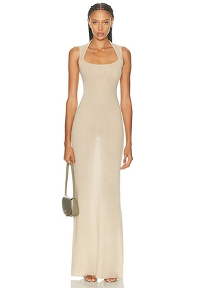 Aya Muse Lune Maxi Dress in Beige - Beige. Size M (also in S, XS).