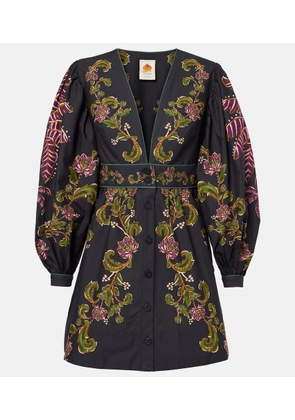 Farm Rio Ravenala floral cotton shirt dress