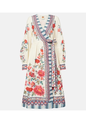 Farm Rio Mosaic Garden cotton wrap dress