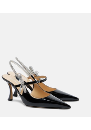 Mach & Mach Crystal Cube embellished leather pumps