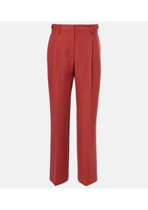 Brunello Cucinelli High-rise virgin wool twill straight pants