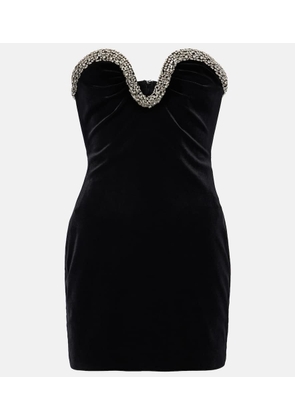 Roland Mouret Embellished velvet corset dress