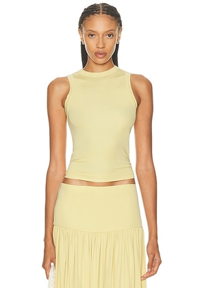 Aya Muse High Neck Tank Top in Buttercream - Lemon. Size L (also in M, S, XS).