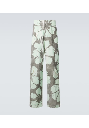 Dries Van Noten Floral cotton wide-leg pants