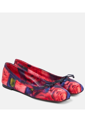 Christian Louboutin Mamadrague floral satin ballet flats