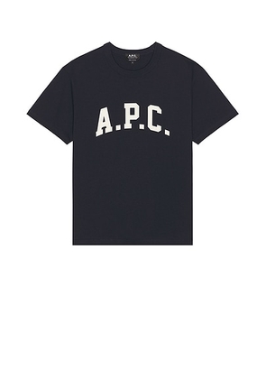 A.P.C. Marcus T-Shirt in Dark Navy & Ecru - Navy. Size L (also in S, XXL/2X).