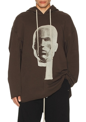 DRKSHDW by Rick Owens Peter Hoodie in Dark Dust & Pearl - Grey. Size L (also in M, S, XL/1X).