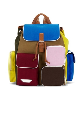 Bottega Veneta Cordura Pop Mix Crossroad Backpack in Contrast Mix Colors. Size all.