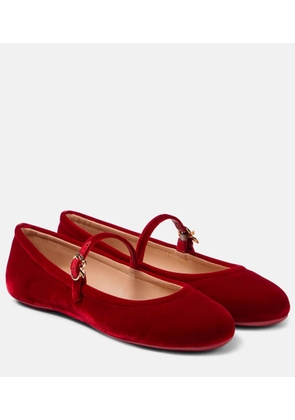 Gianvito Rossi Carla velvet Mary Jane flats