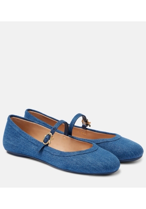 Gianvito Rossi Carla denim Mary Jane flats