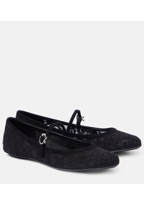 Gianvito Rossi MJ leather-trimmed lace ballet flats