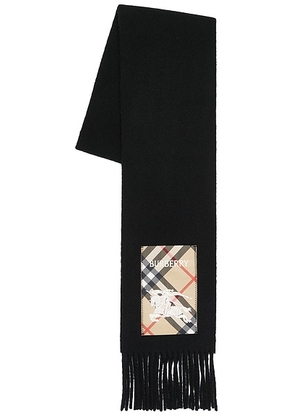 Burberry Solid Label Scarf in Black & Sand - Black. Size all.