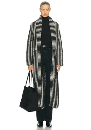 The Elder Statesman Rover Boucle Robe in Black Gradient - Black,Charcoal. Size XS/S (also in ).