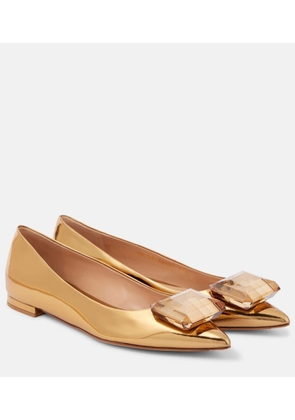 Gianvito Rossi Jaipur metallic leather ballet flats