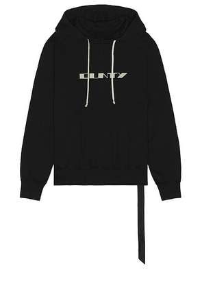 DRKSHDW by Rick Owens Oversized Hoodie in Black in Black & Pearl - Black. Size L (also in M).