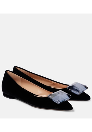 Gianvito Rossi Jaipur velvet ballet flats