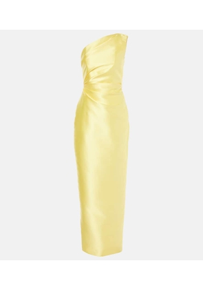 Solace London Kira one-shoulder twill maxi dress