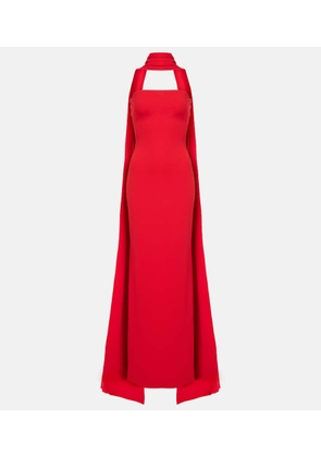Solace London Ainhoa scarf-detail crepe gown
