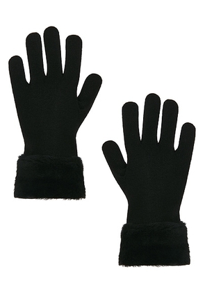 AGNELLE Zalia Cashmere Gloves in Noir - Black. Size all.