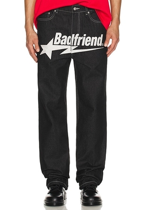 Badfriend Undone Denim Star Pant in Black & White - Black. Size 30 (also in ).