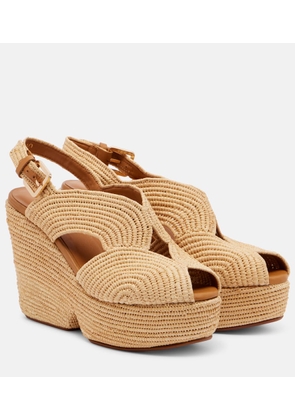 Clergerie Dolce raffia platform sandals