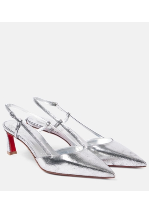 Christian Louboutin Condoroline 55 metallic leather slingback pumps