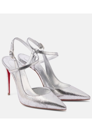 Christian Louboutin Jenlove 100 metallic leather slingback pumps