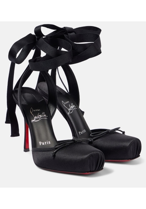 Christian Louboutin Cassia Lace Up 100 satin crepe pumps