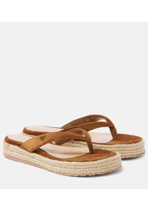 Gianvito Rossi Suede espadrille thong sandals