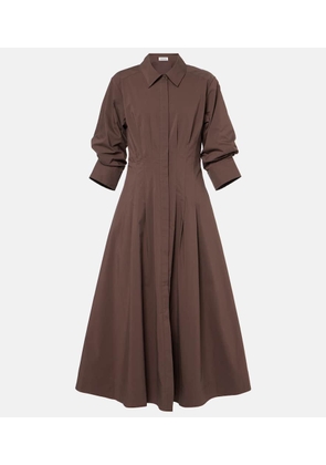 Simkhai Pintuck cotton-blend midi dress