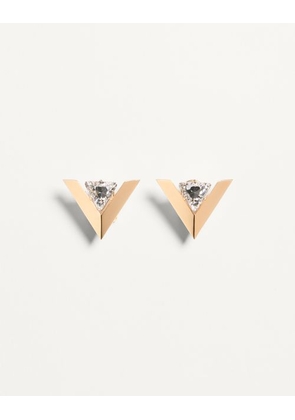 Valentino Garavani Je Les V Metal And Crystal Earrings Woman GOLD/CRYSTAL UNI