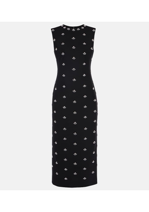 Oscar de la Renta Embellished wool-blend cocktail dress