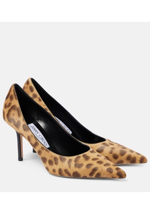 Jimmy Choo Love 85 leopard-print calf hair pumps