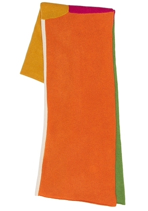 The Elder Statesman Cashmere Patchwork Shawl in Pop Color Patchwork - Orange. Size all.